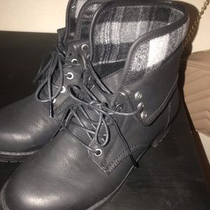 Torrid Black Foldover Combat Boots